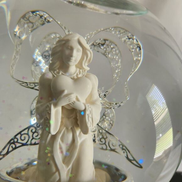 Danbury Falls Angel Water Globe With Music Box Plays Amazing Grace 6.5" Tall - Picture 2 of 8